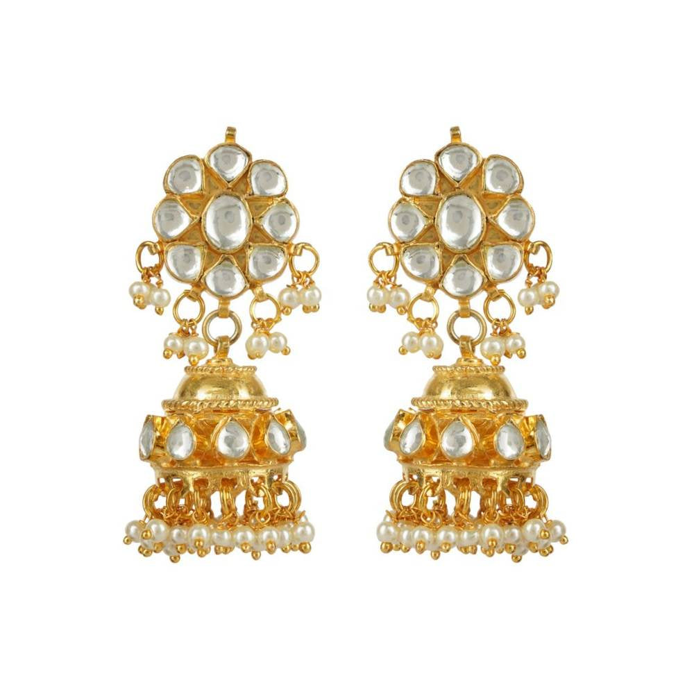 Auraa Trends 22Kt Gold Plated Kundan Classic Pink Necklace Set