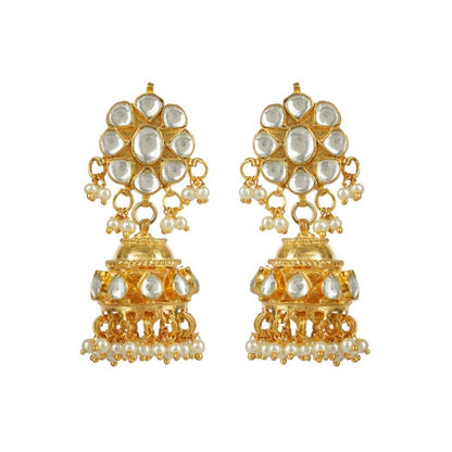 Auraa Trends 22Kt Gold Plated Kundan Classic Pink Necklace Set