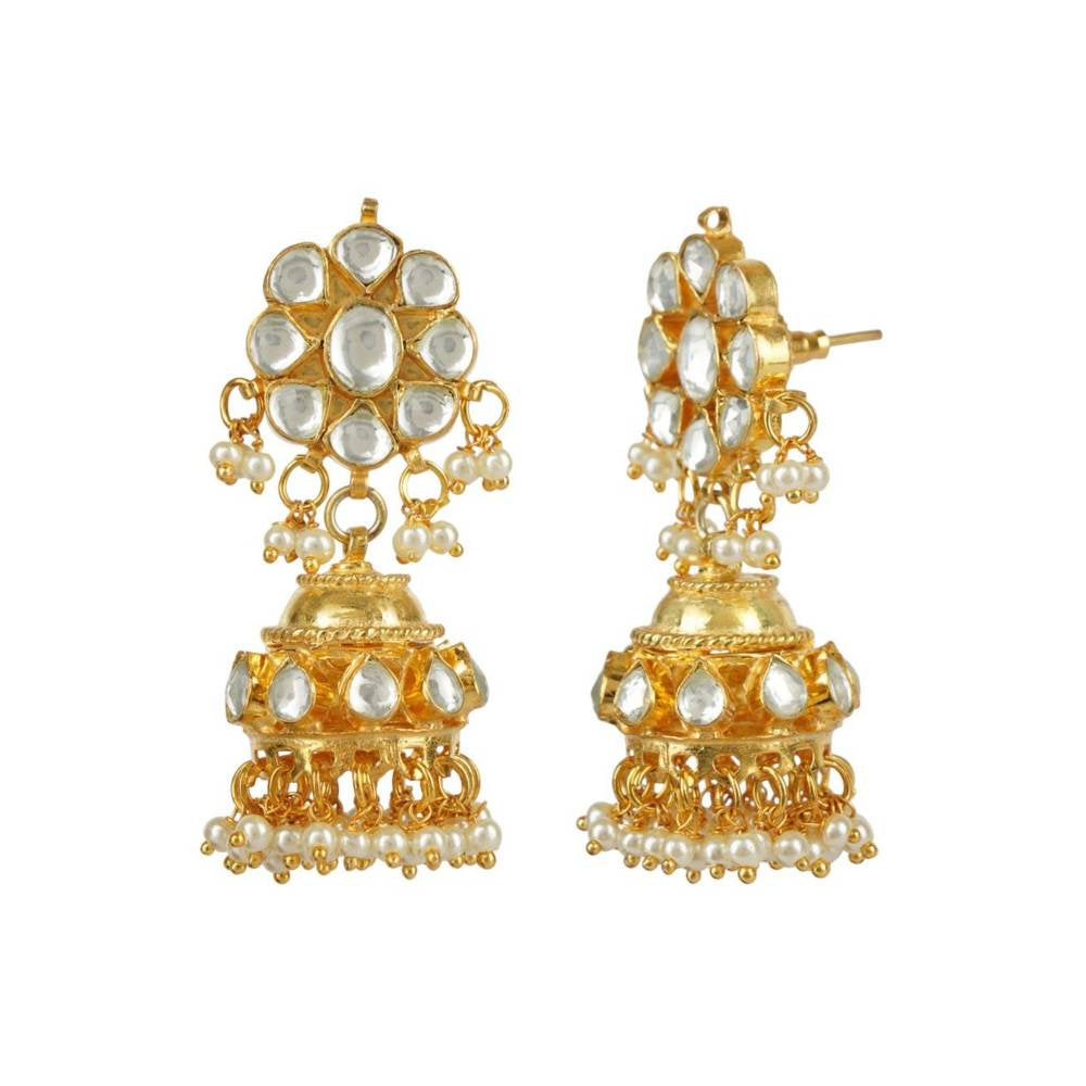 Auraa Trends 22Kt Gold Plated Kundan Classic Pink Necklace Set