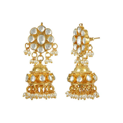 Auraa Trends 22Kt Gold Plated Kundan Classic Pink Necklace Set