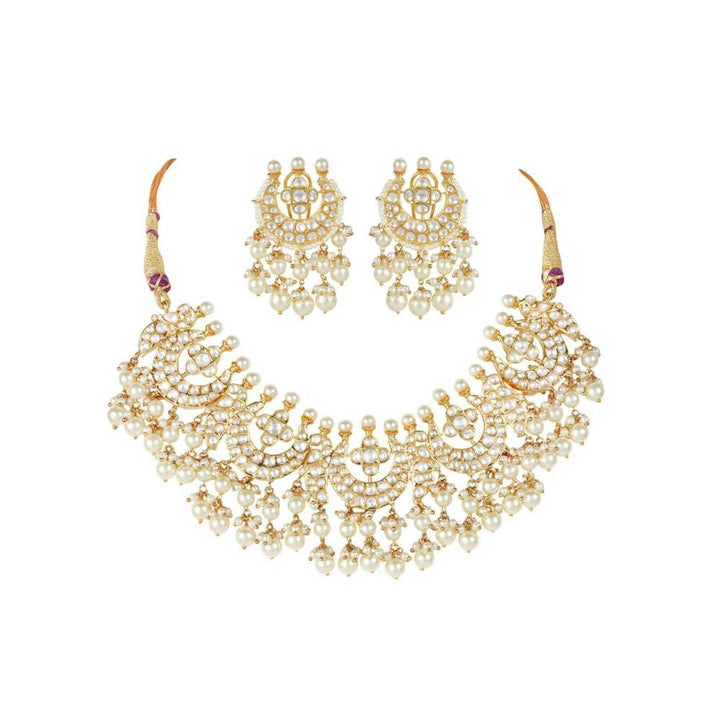 Auraa Trends 22Kt Gold Plated Kundan Classic Necklace Set