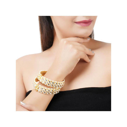 Auraa Trends 22Kt Gold Plated Kundan Bangles
