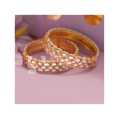 Auraa Trends 22Kt Gold Plated Kundan Bangles