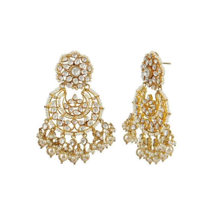 Auraa Trends 22Kt Gold Plated Kundan Classic Earring Set for Women