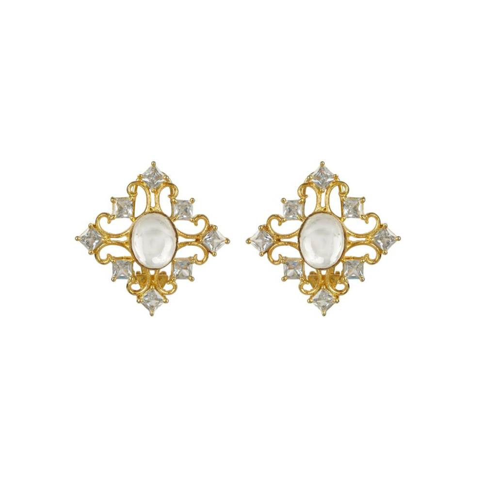 Auraa Trends 22Kt Gold Plated Kundan Traditional Earring Set for Women