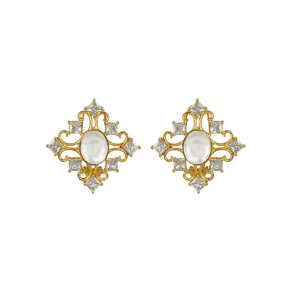 Auraa Trends 22Kt Gold Plated Kundan Traditional Earring Set for Women