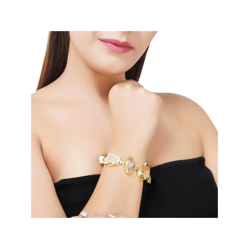 Auraa Trends 22Kt Gold Plated Kundan Elegant Bracelet for Women