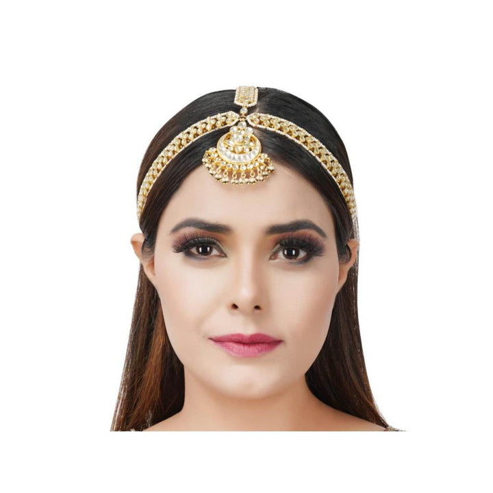 Auraa Trends 22Kt Gold Plated Kundan Classic Mathapati for Women