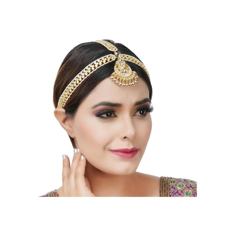 Auraa Trends 22Kt Gold Plated Kundan Classic Mathapati for Women