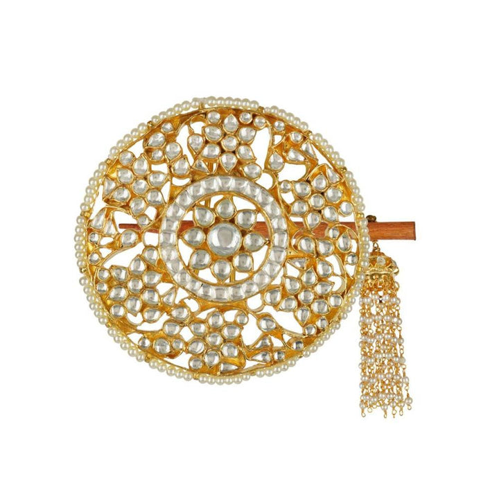 Auraa Trends 22Kt Gold Plated Kundan Classic Juda Pin for Women