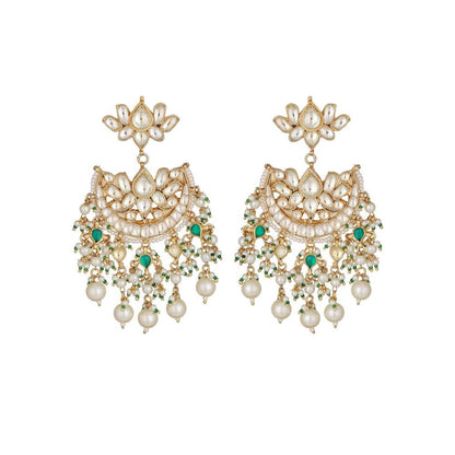 Auraa Trends 22KT Gold Plated Kundan Classic Multi-Color Earrings