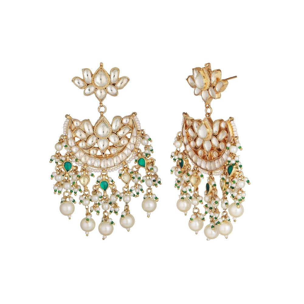 Auraa Trends 22KT Gold Plated Kundan Classic Multi-Color Earrings