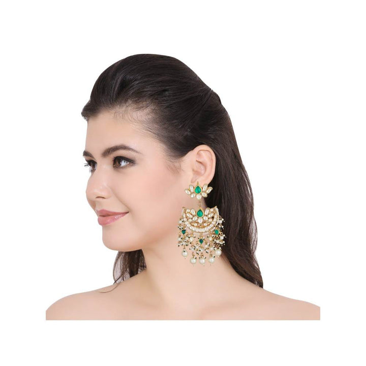 Auraa Trends 22KT Gold Plated Kundan Classic Multi-Color Earrings