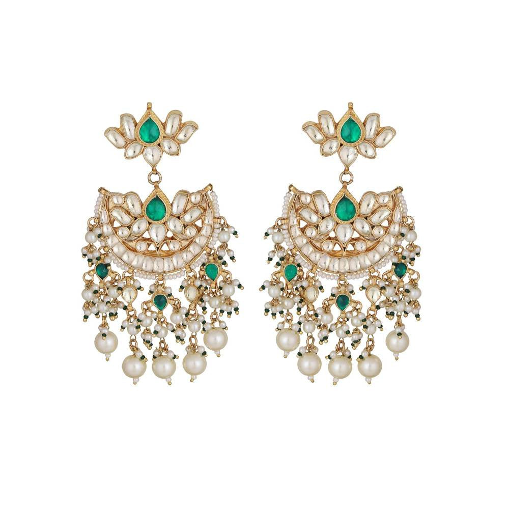 Auraa Trends 22KT Gold Plated Kundan Classic Multi-Color Earrings