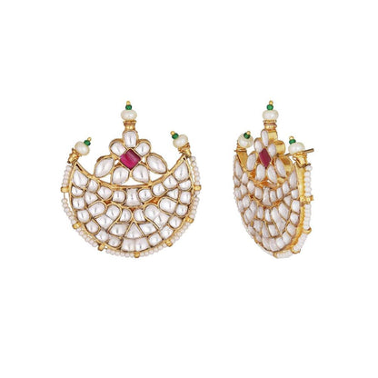 Auraa Trends 22KT Gold Plated Kundan Traditional Pink Earrings