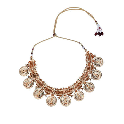 Auraa Trends 22KT Gold Plated Kundan Traditional Brown Necklace Set For Women