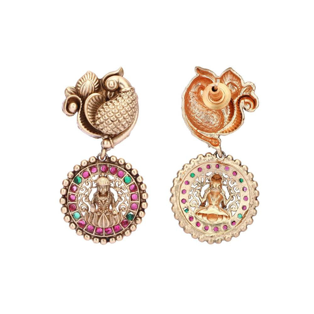 Auraa Trends 22KT Gold Plated Kundan Traditional Brown Necklace Set For Women