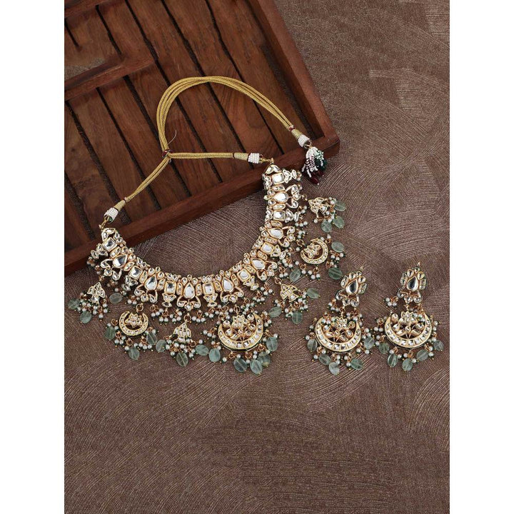 Auraa Trends 22KT Gold Plated Kundan Necklace Set For Women