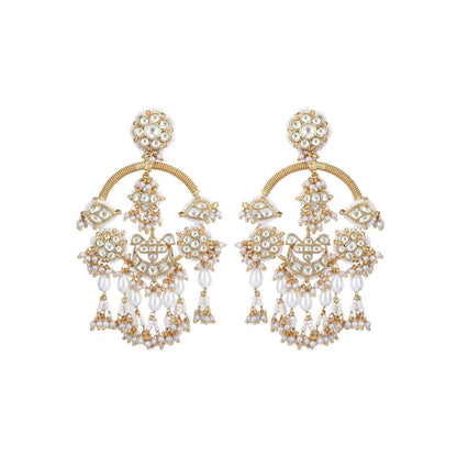 Auraa Trends 22Kt Gold Plated Kundan Classic Gold Earring Set for Women and Girls