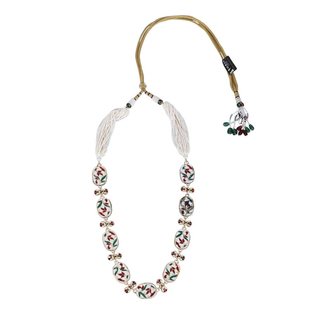 Auraa Trends 22Kt Gold Plated Kundan Navratna Necklace Set for Women and Girls