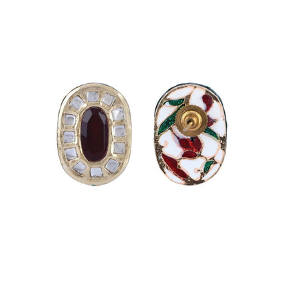 Auraa Trends 22Kt Gold Plated Kundan Navratna Necklace Set for Women and Girls