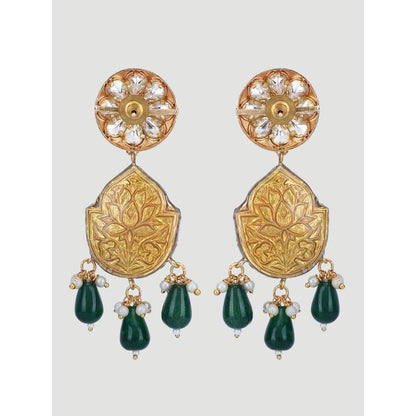 Auraa Trends 22KT Gold Plated Kundan Multi-Color Necklace Set for Women