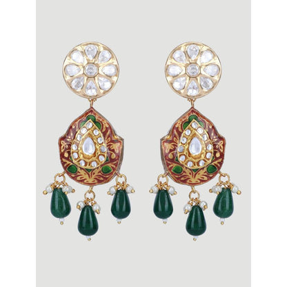 Auraa Trends 22KT Gold Plated Kundan Multi-Color Necklace Set for Women