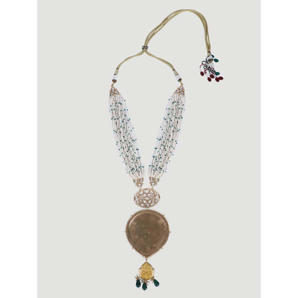 Auraa Trends 22KT Gold Plated Kundan Multi-Color Necklace Set for Women