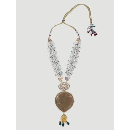 Auraa Trends 22KT Gold Plated Kundan Multi-Color Necklace Set for Women