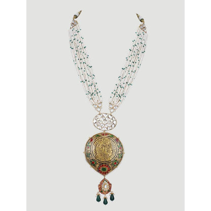 Auraa Trends 22KT Gold Plated Kundan Multi-Color Necklace Set for Women