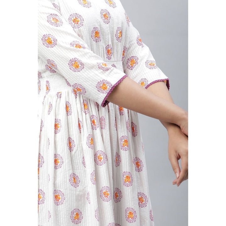 Aurelia White Floral Printed Short Dress