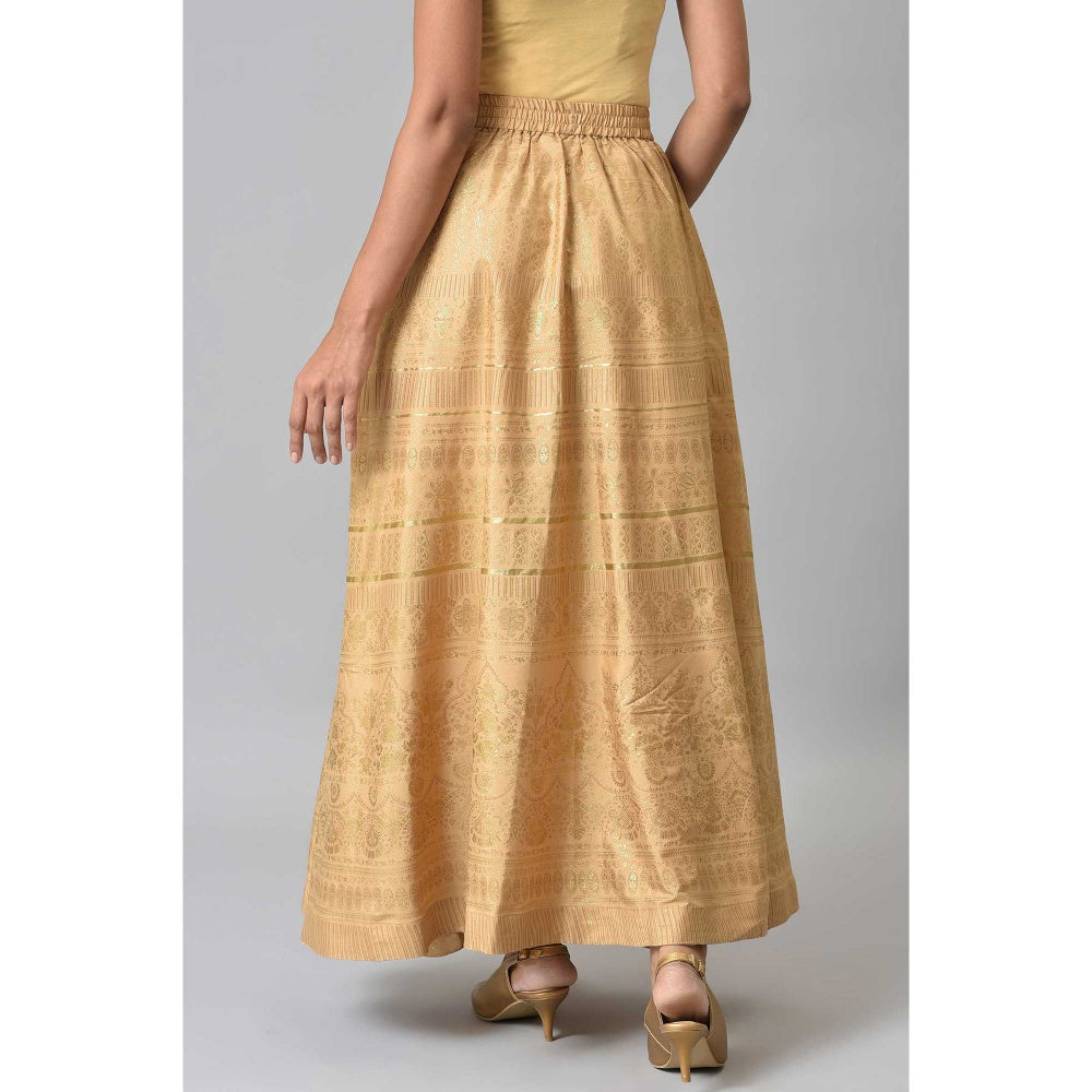 Aurelia Gold Foil Print Circular Skirt
