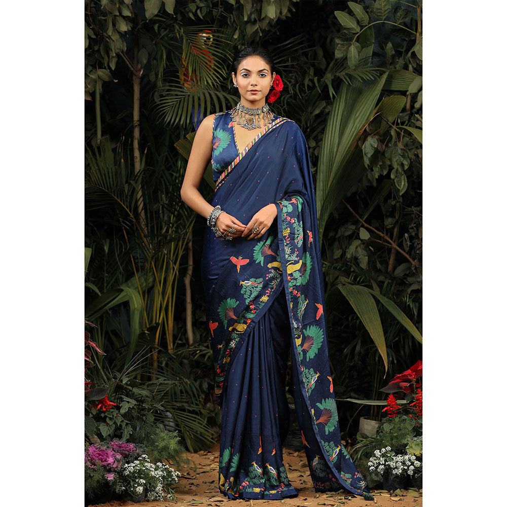 Baise Gaba Chamki Saree with Unstitched Blouse