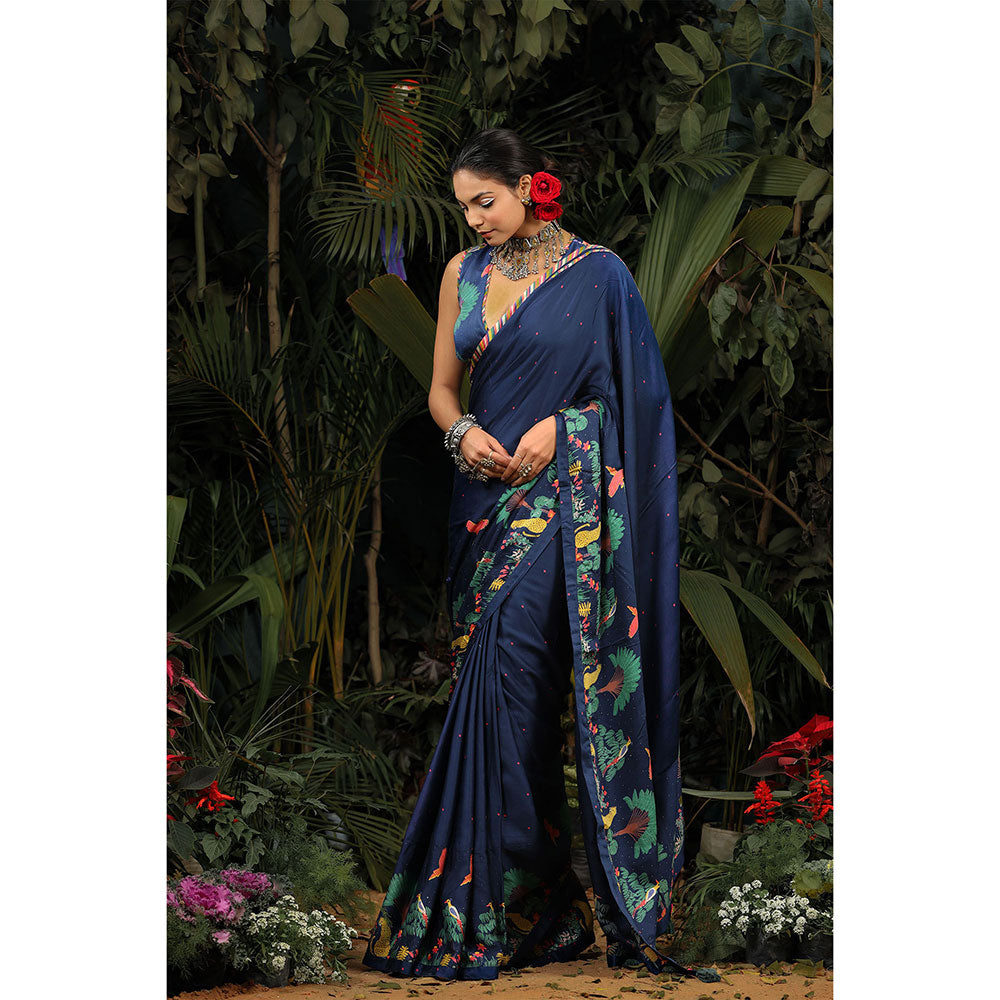 Baise Gaba Chamki Saree with Unstitched Blouse