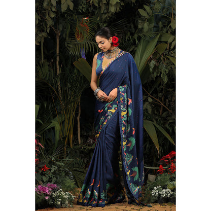 Baise Gaba Chamki Saree with Unstitched Blouse
