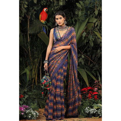 Baise Gaba Jhilmil Saree with Unstitched Blouse