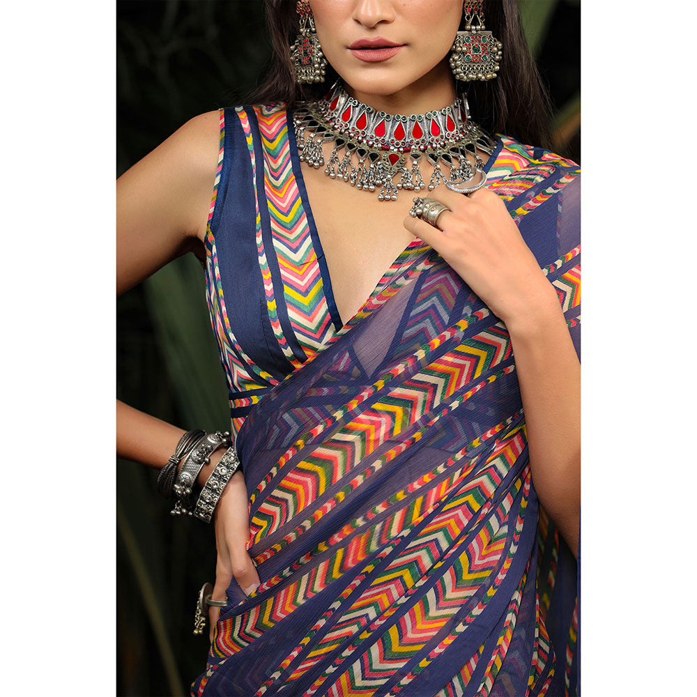 Baise Gaba Jhilmil Saree with Unstitched Blouse