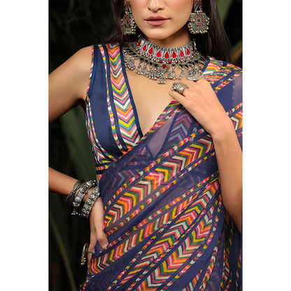 Baise Gaba Jhilmil Saree with Unstitched Blouse