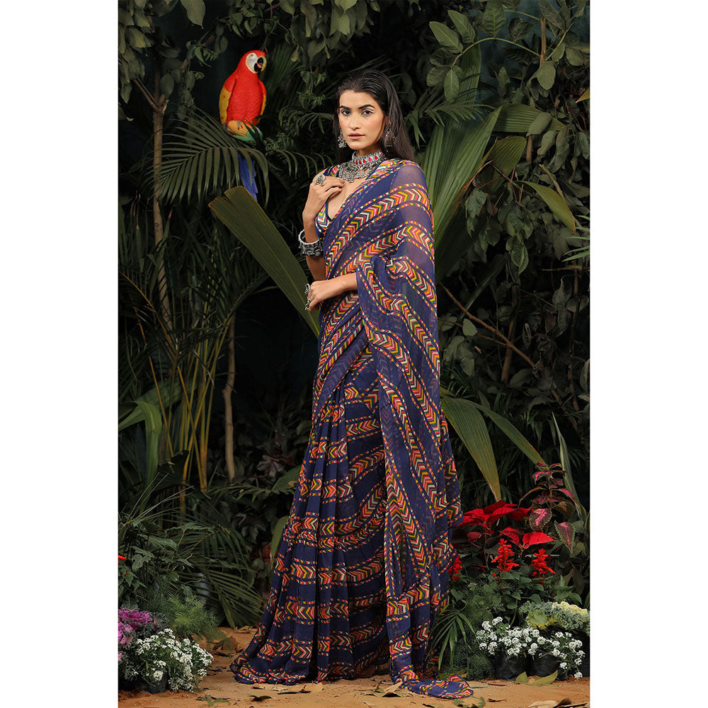 Baise Gaba Jhilmil Saree with Unstitched Blouse