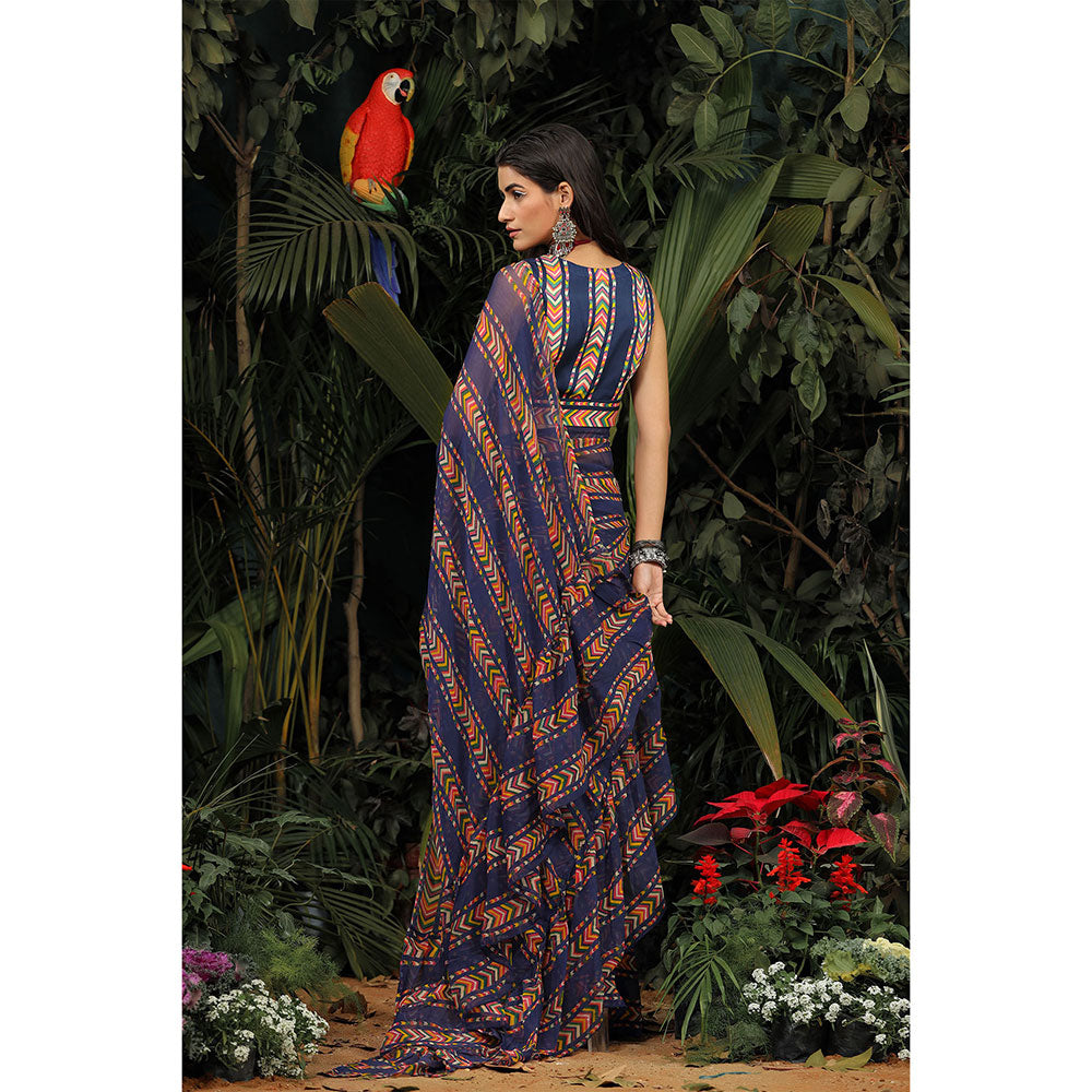 Baise Gaba Jhilmil Saree with Unstitched Blouse