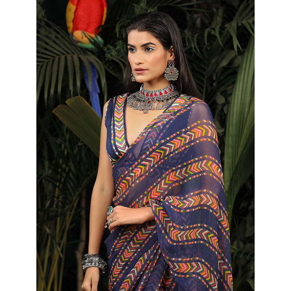 Baise Gaba Jhilmil Saree with Unstitched Blouse