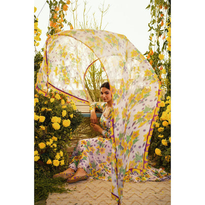 Baise Gaba Aagaaz Dupatta Floral Lavender