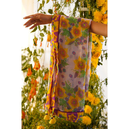 Baise Gaba Aagaaz Dupatta Floral Lavender