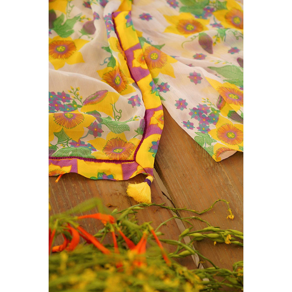 Baise Gaba Aagaaz Dupatta Floral Lavender