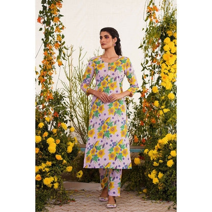 Baise Gaba Farda Kurta Floral Lavender