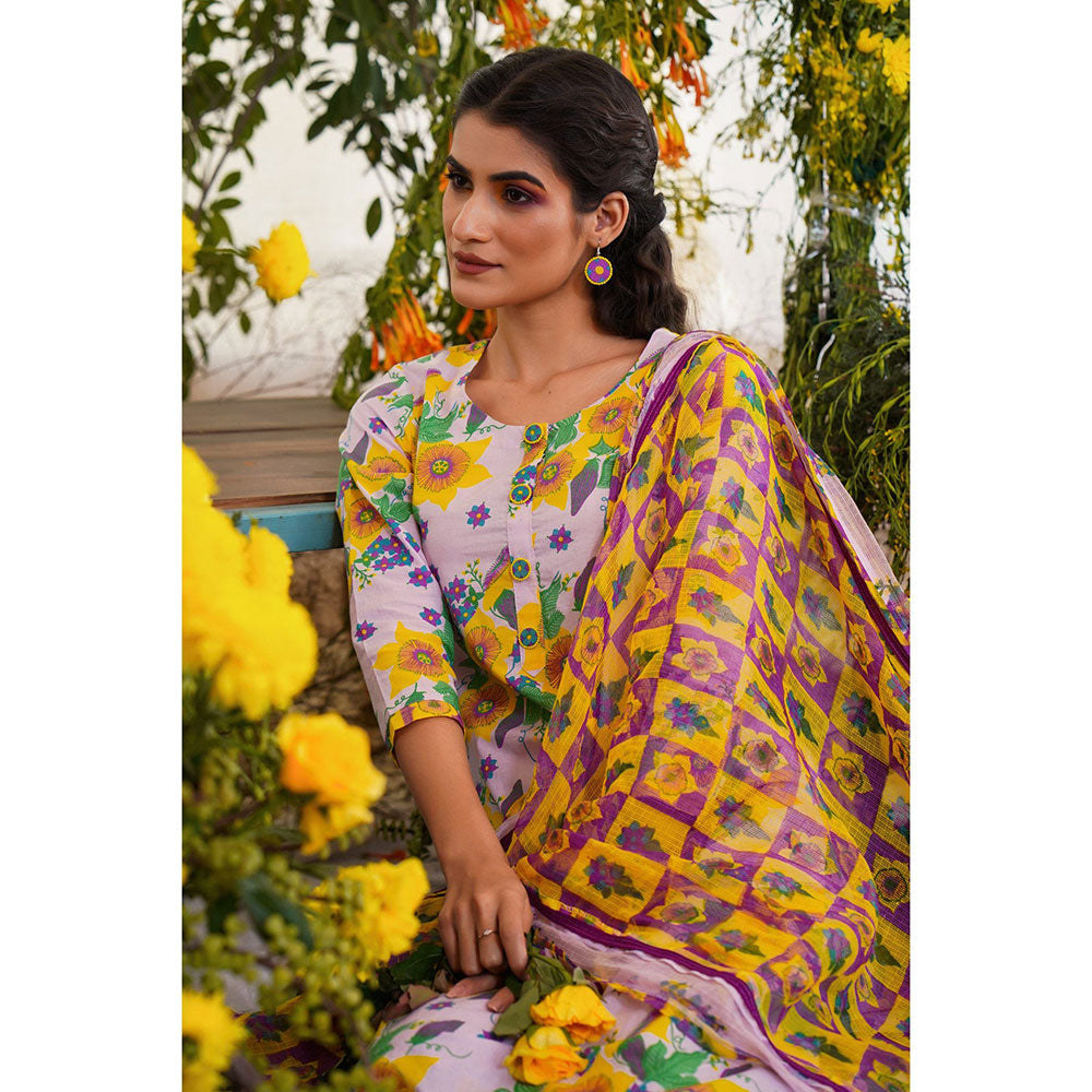 Baise Gaba Farda Kurta Floral Lavender