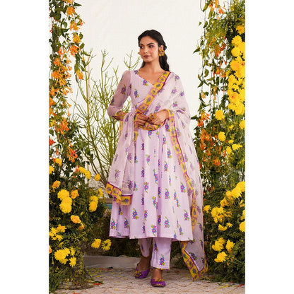 Baise Gaba Sukoon Kurta Floral Lavender (Set of 2)