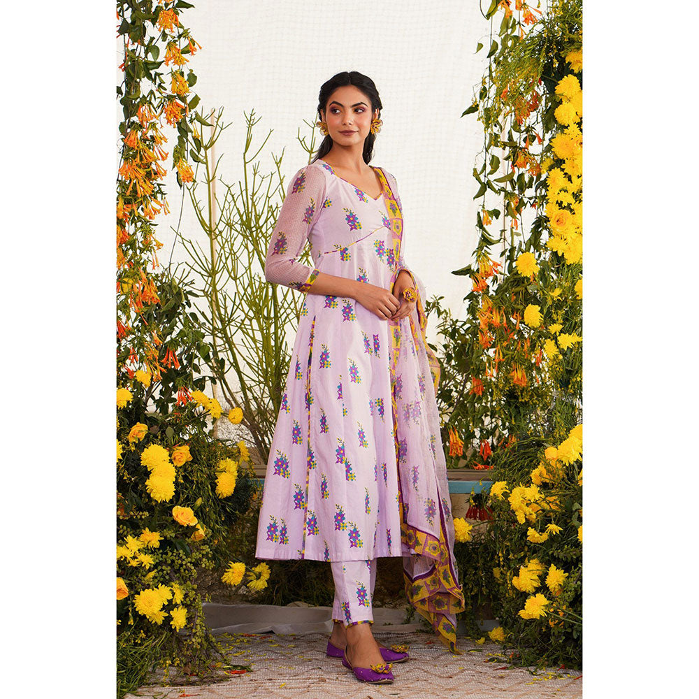 Baise Gaba Sukoon Kurta Floral Lavender (Set of 2)