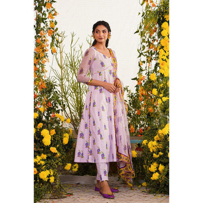 Baise Gaba Sukoon Kurta Floral Lavender (Set of 2)
