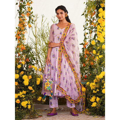 Baise Gaba Sukoon Kurta Floral Lavender (Set of 2)